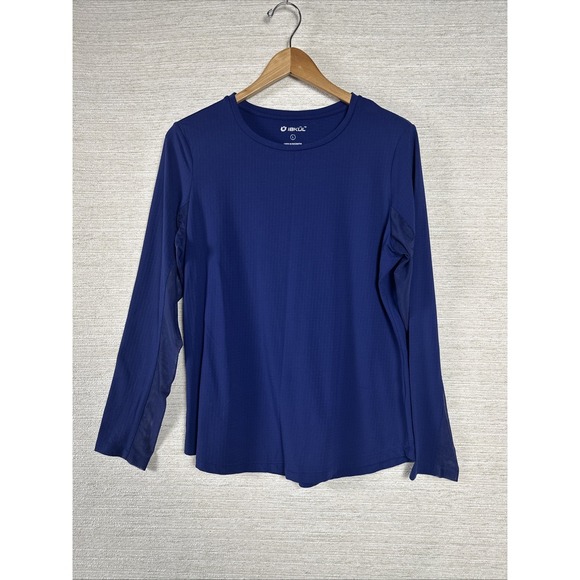 IBKUL Tops - IBKUL Womens Large Blue Long Sleeve Top UPF 50 Sun Protection Cooling Golf Shirt